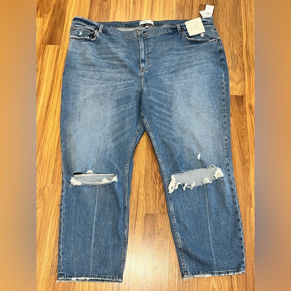 ABERCROMBIE & FITCH  Ankle Straight Ultra High Rise Curve Love  Size 37 24L Plus